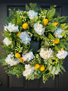 Lemon and Hydrangea Cottage Wreath