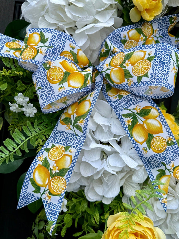 Lemon & Hydrangea Wreath for Spring