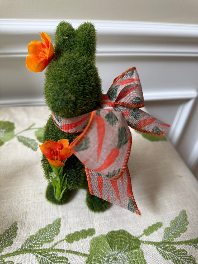 Moss Bunny for Easter w Carrot Bow