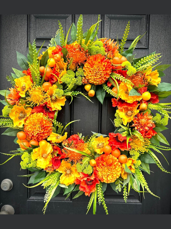 Vibrant Tropical Wreath for Summer