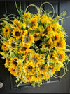Lush Sunflower Wreath with Whimsical Accents