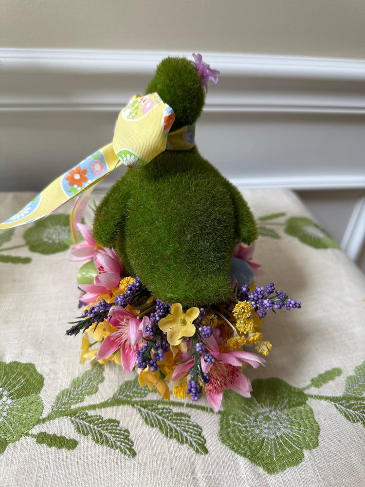 Moss Duckling with Colored Eggs for Easter