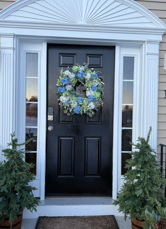 Spring Blue Hydrangea Cottagecore Wreath