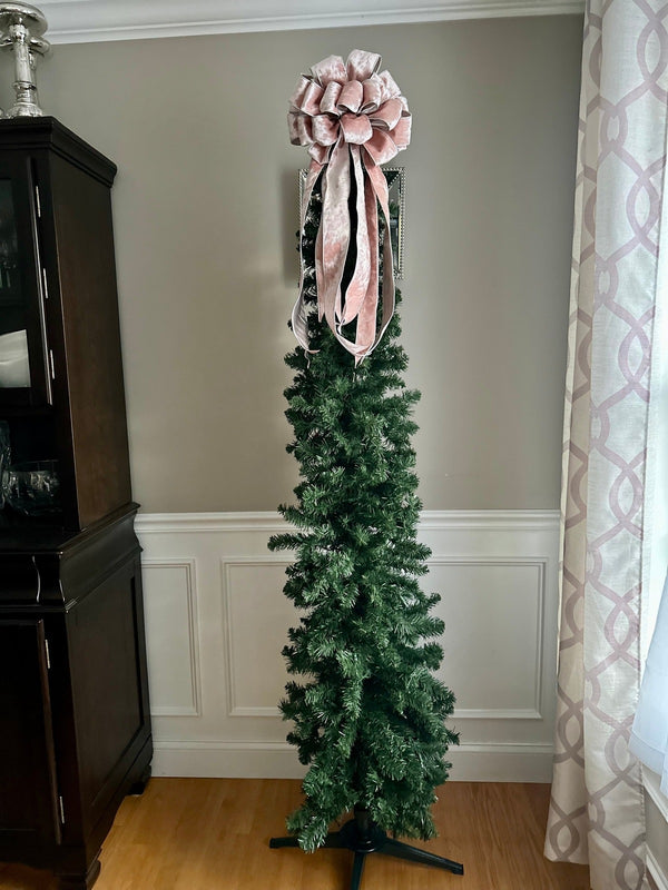 Luxe Magenta Duponi Tree Topper Bow for Winter