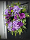 Lush Purple Wreath with Hydrangeas and Peonies for Spring
