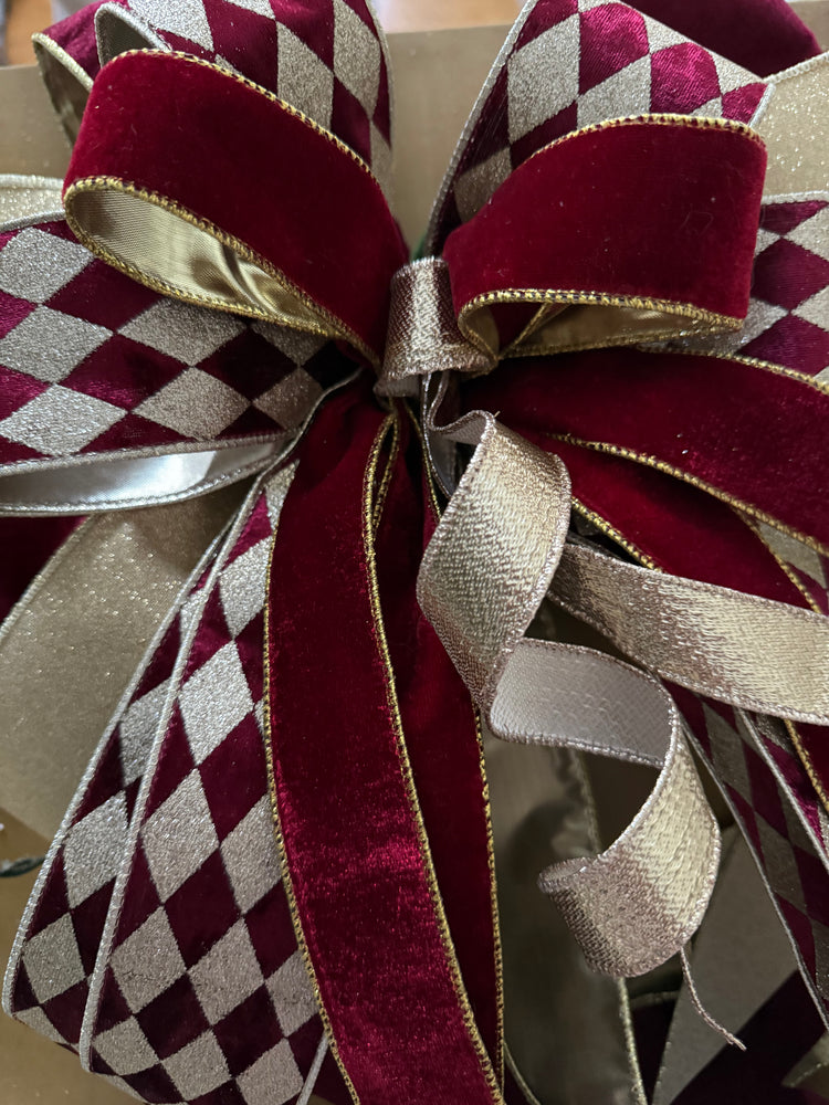 Ruby & Chapmagne Christmas Tree Topper Bow