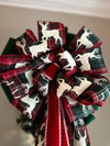 Plaid Deer Themed Tree Topper
