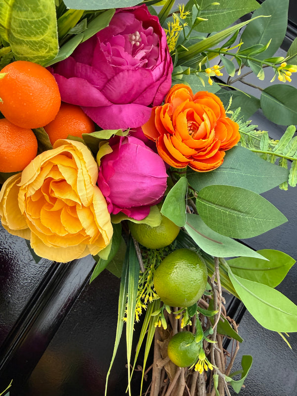 Vibrant Citrus Wreath for Spring & Summer