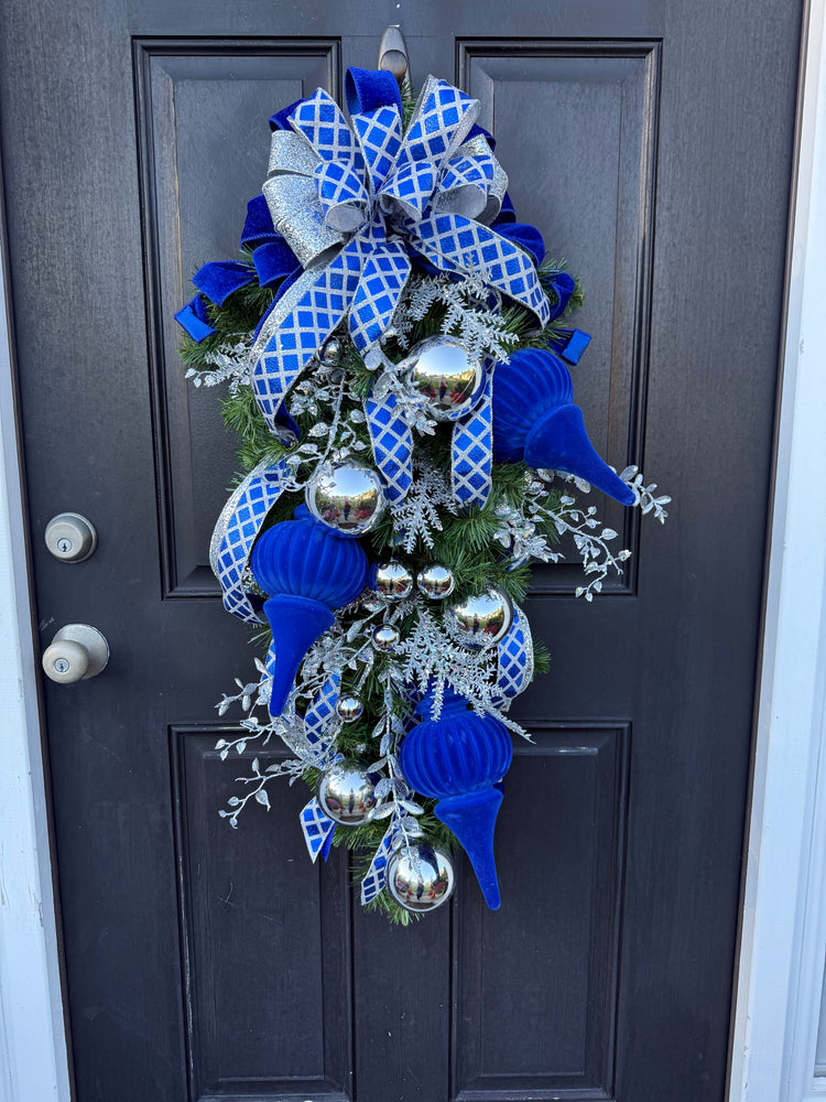 Blue & Silver Swag for Hanukah,  Winter, Christmas Swag