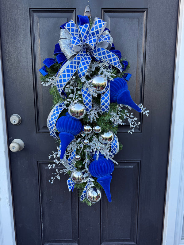 Blue & Silver Swag for Hanukah,  Winter, Christmas Swag