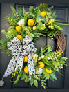 Lemon Wreath w Bee Bow