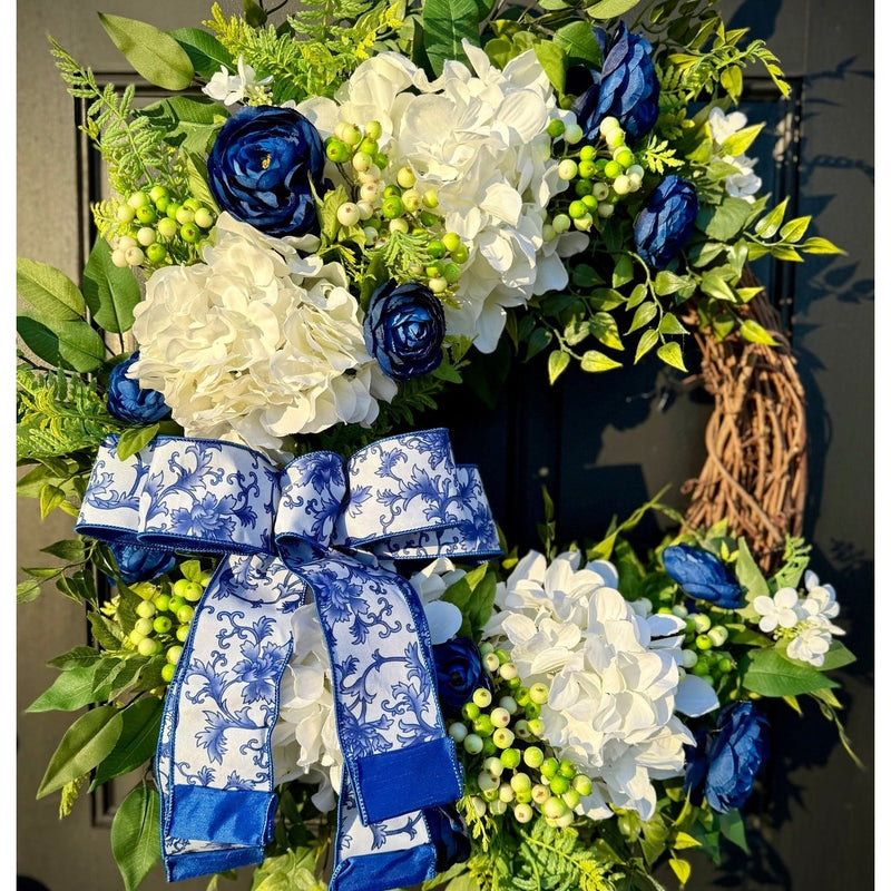 Chinoiserie Wreath for Year Round, Spring Decor