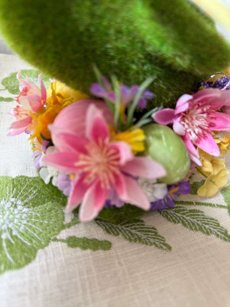 Moss Duckling with Colored Eggs for Easter