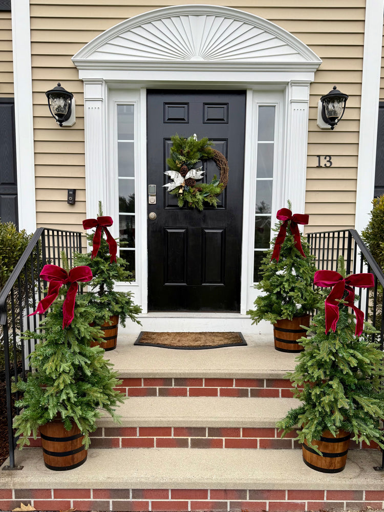 Rustic Evergreen Pinecone Wreath with Bells – Winter Front Door Décor