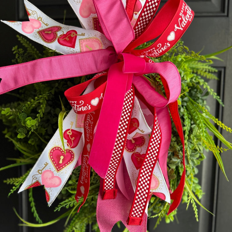 Valentines Day Bow for Wreath