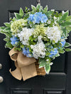 Hanging Basket w/ Blue, White and Green Hydrangeas