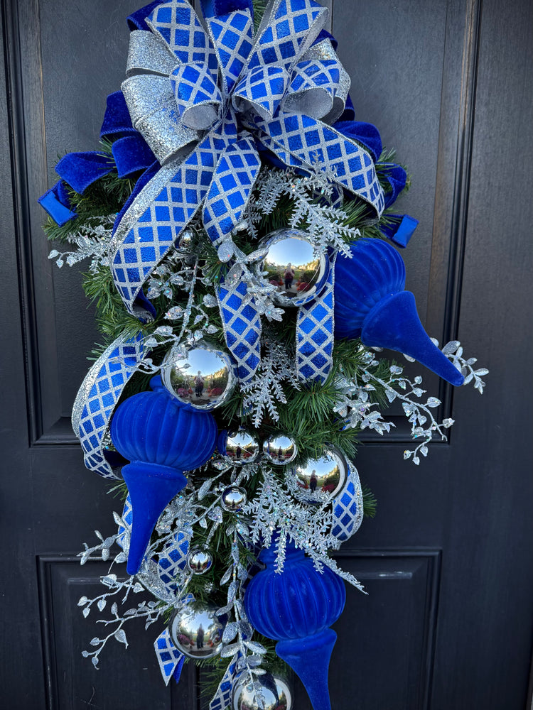 Blue & Silver Swag for Hanukah,  Winter, Christmas Swag