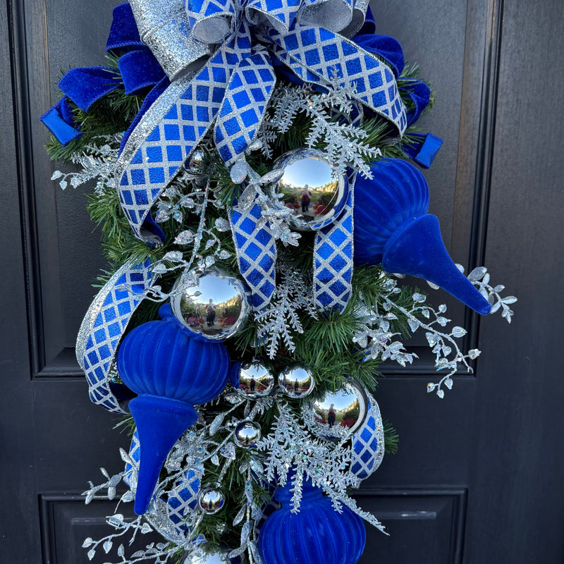 Blue & Silver Swag for Hanukah,  Winter, Christmas Swag