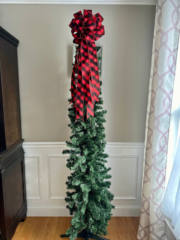 Rustic Buffalo Check Tree Topper for Winter