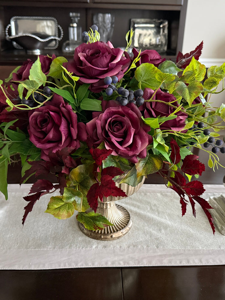 Wineberry Rose Centerpiece for Fall