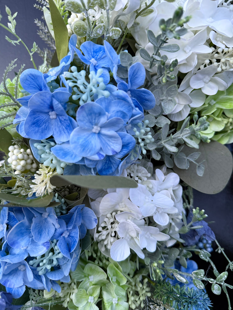Spring Blue Hydrangea Cottagecore Wreath