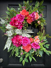 Crescent Hydrangea and Peony Wreath for Spring