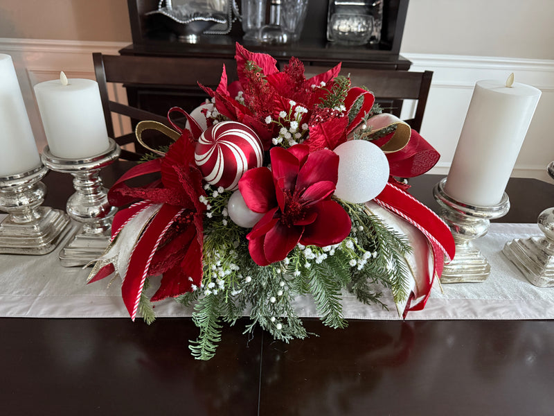 Peppermint Winter Centerpiece, Floral Arrangement