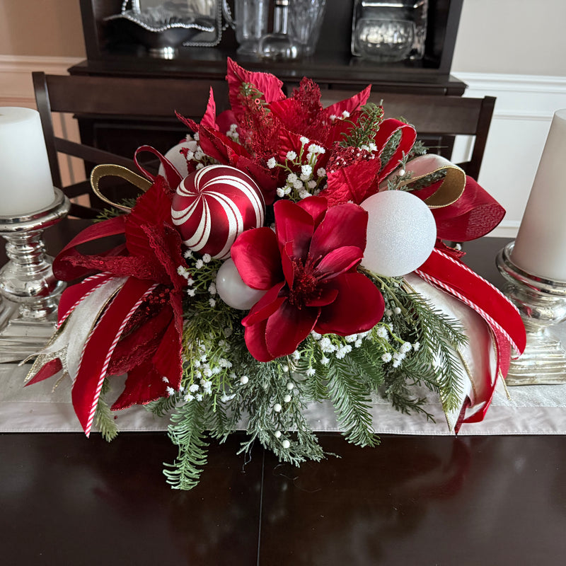 Peppermint Winter Centerpiece, Floral Arrangement