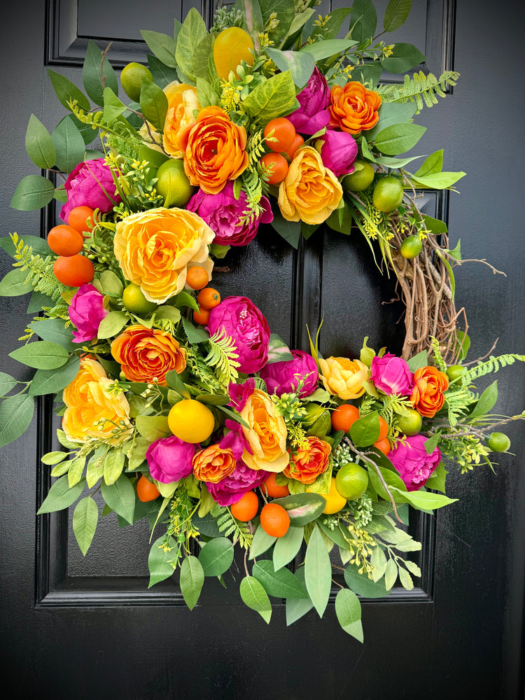 Vibrant Citrus Wreath for Spring & Summer