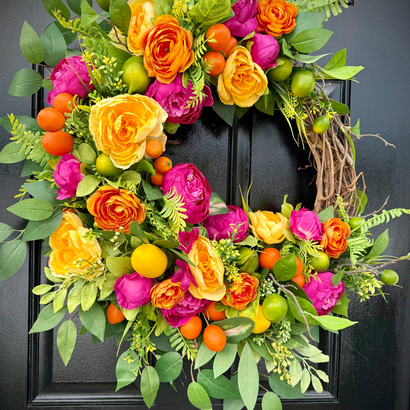 Vibrant Citrus Wreath for Spring & Summer