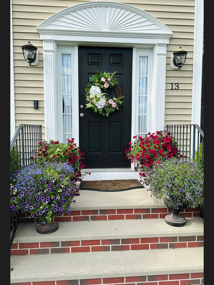 Cabbage Rose Hydrangea Wreath for Summer and Spring