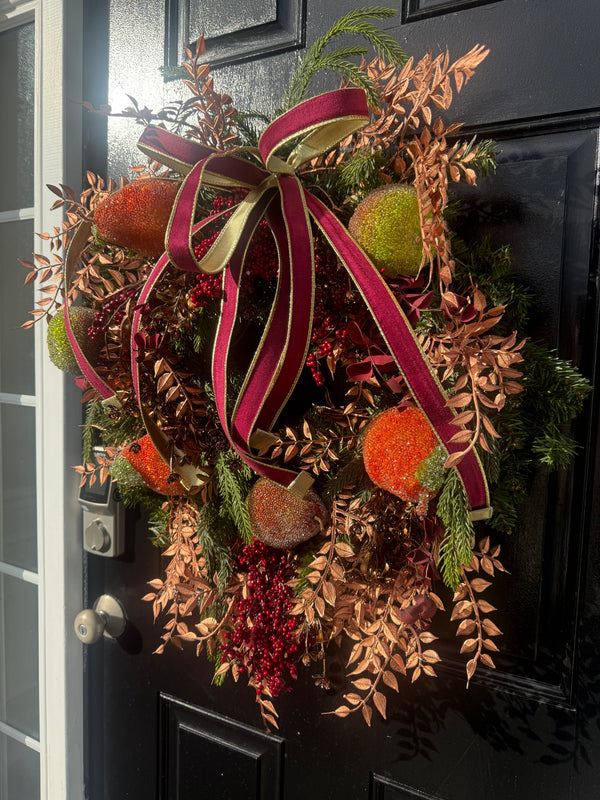 Gilded Pear Wreath for Winter and Autumn