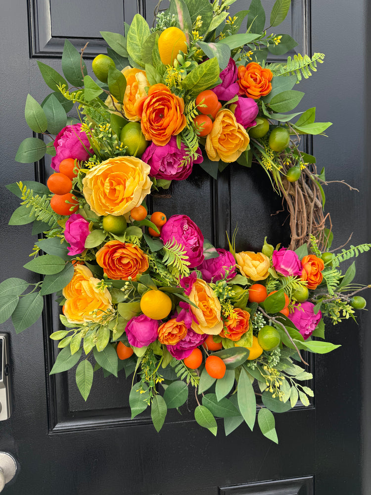 Vibrant Citrus Wreath for Spring & Summer