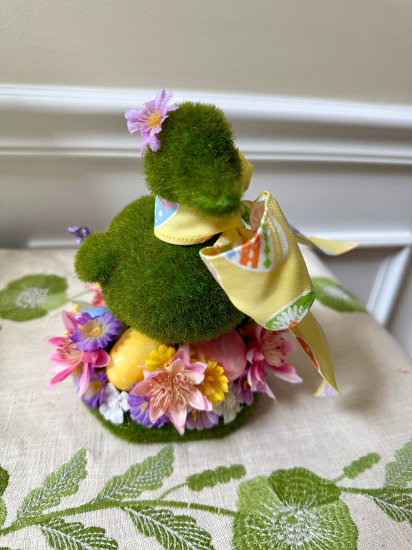 Moss Duckling with Colored Eggs for Easter