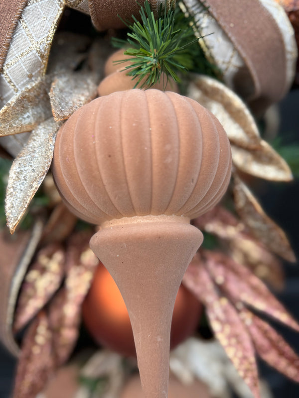 Chocolate Mousse Luxe Door Swag – Elegant Winter Décor