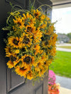 Lush Sunflower Wreath with Whimsical Accents
