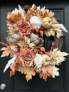 Boho Fall Pumpkin Wreath