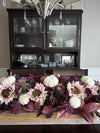 Autumn Elegance Centerpiece – Faux Floral Arrangement with White Pumpkins
