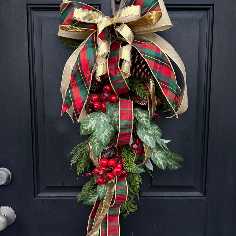 Classic Cypress Swag in Plaid for Christmas, Winter Decor