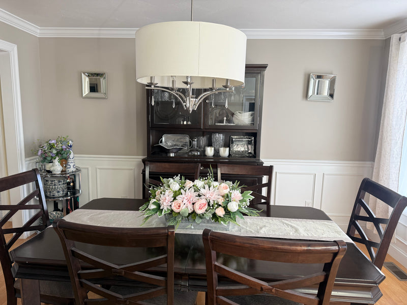 Pale Pink Farmhouse Centerpiece for Spring