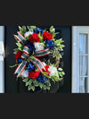 Patriotic Memorial Day Wreath with Hydrangeas for Spring & Summer