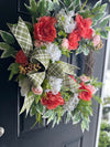 Spring Peony wreath in Coral