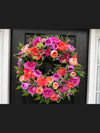 Lush and Vibrant Coarp and Pink Peony Wreath for Spring