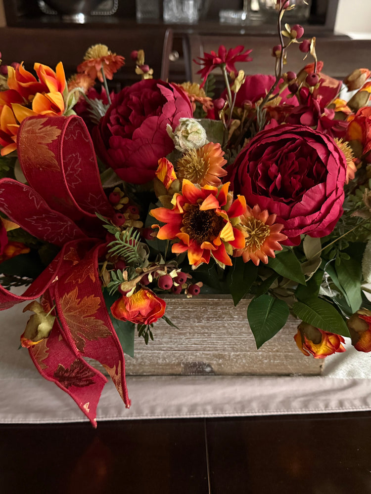 Elegant Burgundy Peony Centerpiece for Fall