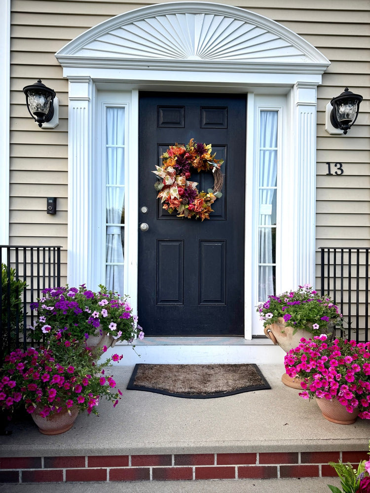 Fall Harvest Wreath with Faux Fruits