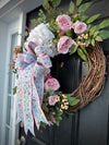 Spring Hydrangea abd Cabbage Rose Wreath