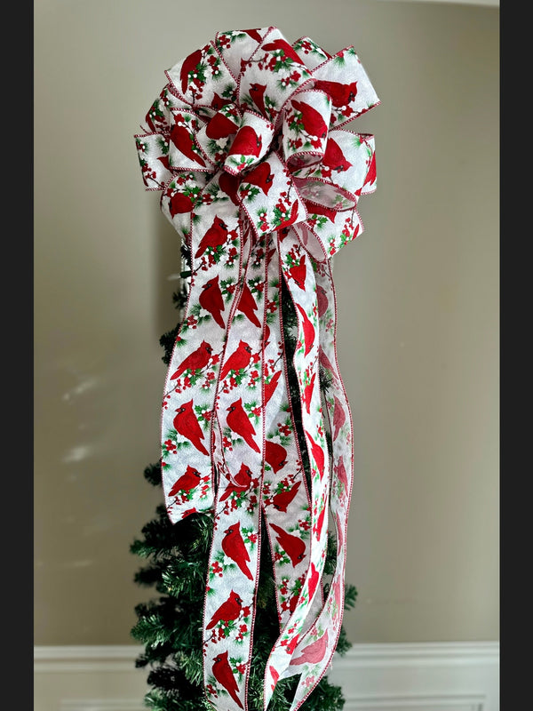 Cardinals Themed Tree Topper for Winter