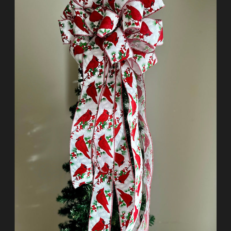 Cardinals Themed Tree Topper for Winter