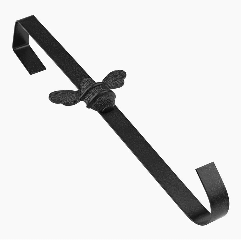 Bee Wreath Hanger in Black, Black and Gold or Nickel Finish