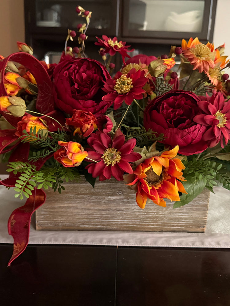 Elegant Burgundy Peony Centerpiece for Fall